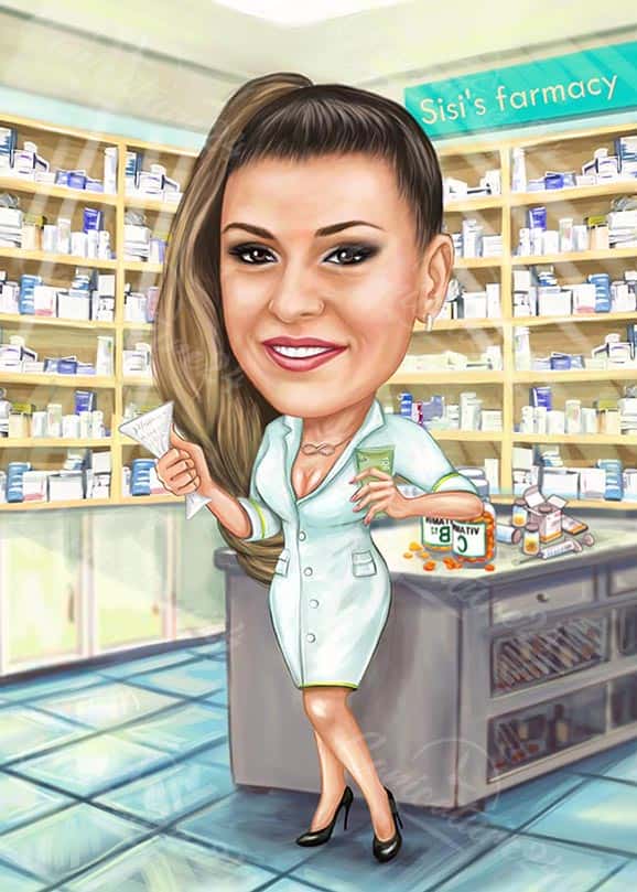Get Caricature Graduation Pharmacy  | Custom Made Portraits